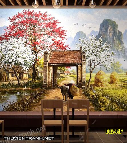 Tranh dán tường Đổng quê, Quê hương, Làng Quê Việt - -DQV-44P - Kết quả tìm kiếm tranh tường